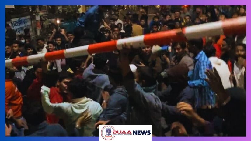 নীলক্ষেতে সাত কলেজ ও ঢাবি শিক্ষার্থীদের মুখোমুখি অবস্থান