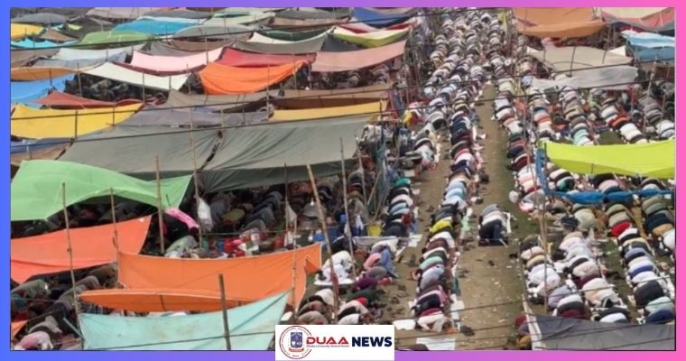 তুরাগ তীরে বিশ্ব ইজতেমার প্রথম ধাপে অনুষ্ঠিত দেশের বৃহত্তম জুমার নামাজ