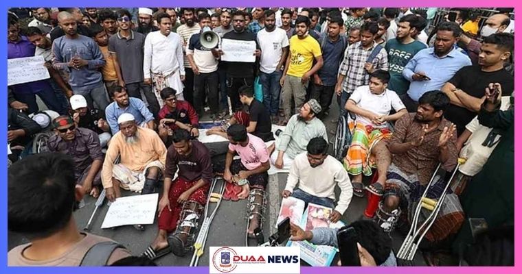 এবার জুলাই আন্দোলনে আহতদের সড়ক অবরোধ