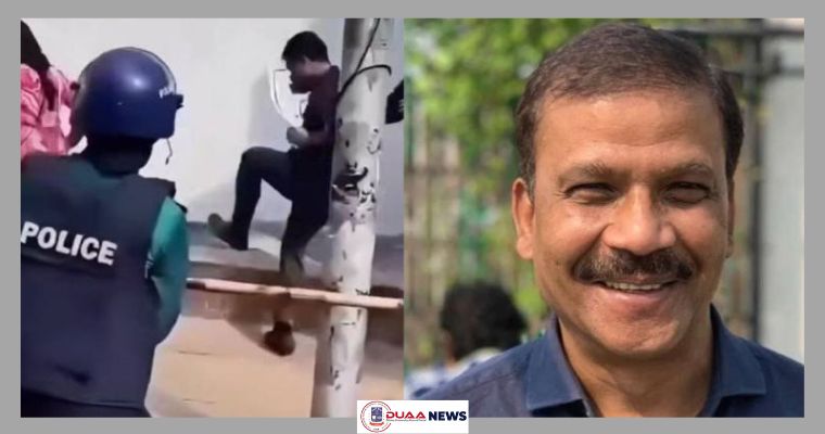 আন্দোলনরতদের ছত্রভঙ্গ করেন পুলিশ সদস্য, ভালবাসা জানালেন আসিফ নজরুল