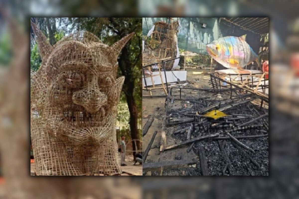 ‘ফ্যাসিস্টের প্রতিকৃতিতে’ আগুন লাগানো ব্যক্তি মিললো সিসিটিভি ফুটেজে