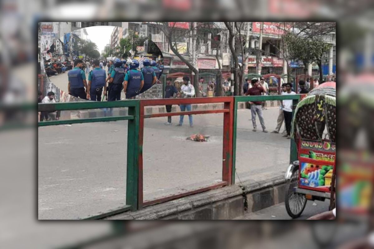 রাজধানীর সায়েন্সল্যাব মোড়ে আগুন জ্বালিয়ে বিক্ষোভ, বন্ধ যান চলাচল