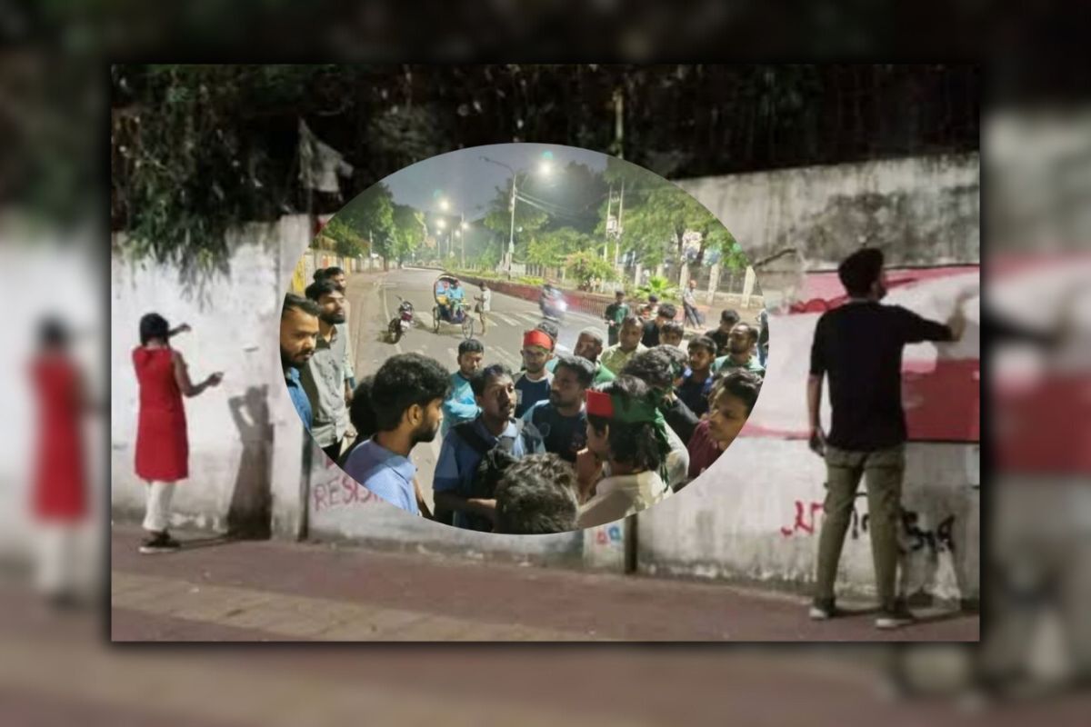 ঢাবিতে ‘জুলাই গ্রাফিতি’ মুছে ফেলা নিয়ে উত্তেজনা