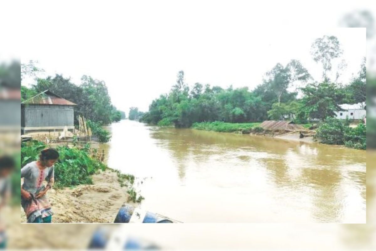 শেরপুরে নদীর পানি অস্বাভাবিক বৃদ্ধি,বন্যার আশঙ্কা