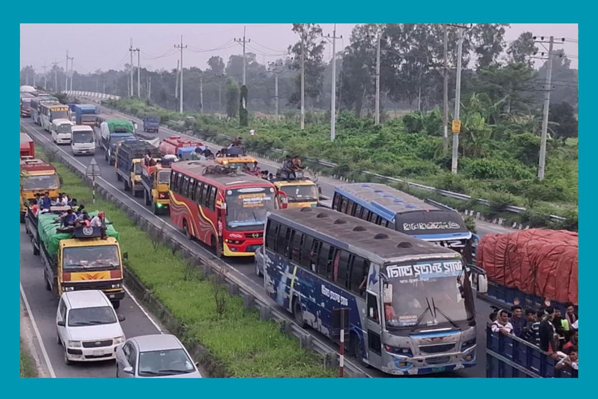 ঢাকা-টাঙ্গাইল-যমুনা সেতু মহাসড়কে ২৩ কিলোমিটার যানজট, ভোগান্তিতে যাত্রীরা