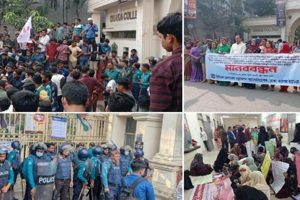 সাত কলেজ: শিক্ষক-শিক্ষার্থীরা মুখোমুখি অবস্থানে 