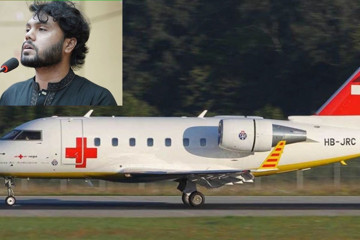 হাদিকে নিতে বিমানবন্দরে এয়ার অ্যাম্বুলেন্স