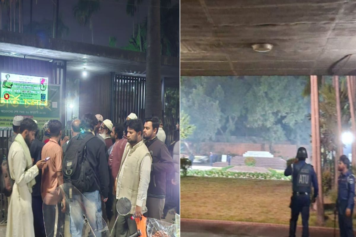 শহীদ হাদির কবরে মানুষের ভিড়, রাতভর থাকবে পুলিশি পাহারা