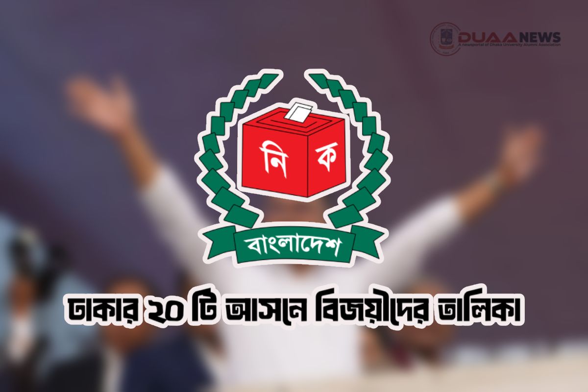 একনজরে দেখুন ঢাকার ২০ আসনে বিজয়ীদের তালিকা