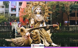 উৎসবমুখর পরিবেশে ঢাবি জগন্নাথ হলে উৎযাপিত হচ্ছে সরস্বতী পূজা