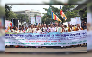 বুদ্ধ পূর্ণিমা উপলক্ষ্যে শান্তি শোভাযাত্রা ও সম্প্রীতি উৎসব, নেতৃত্বে ঢাবি উপাচার্য