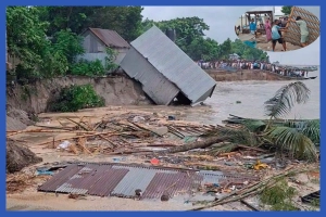 পদ্মা সেতু রক্ষা বাঁধে ভয়াবহ ভাঙন, চরম আতঙ্কে ৬০০ পরিবার