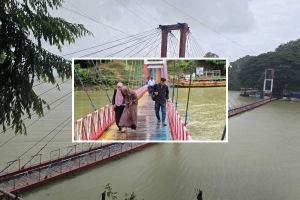 তলিয়ে যাচ্ছে রাঙামাটির ঝুলন্ত সেতু!