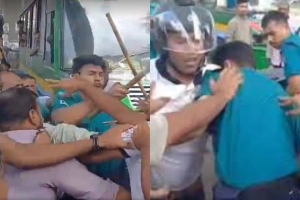 সাংবাদিকদের উপর পুলিশের হা’মলা