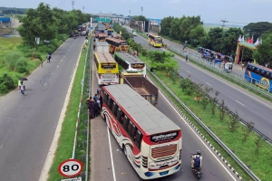 ভাঙ্গা উপজেলায় মহাসড়ক অবরোধ, ২৩ কিলোমিটার যানজট