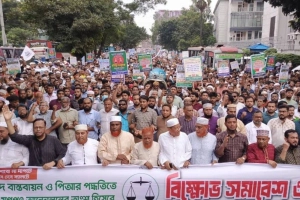 বিএনপির বিপরীতে জামায়াতসহ সাত দল রাজপথে