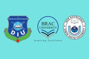 ভর্তি তালিকার শীর্ষে নর্থ সাউথ, ড্যাফোডিল ও ব্র্যাক