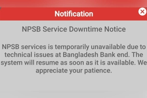 কেন্দ্রীয় ব্যাংকের সার্ভার ডাউন, আটকে আছে লেনদেন