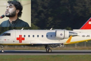 হাদিকে নিতে বিমানবন্দরে এয়ার অ্যাম্বুলেন্স