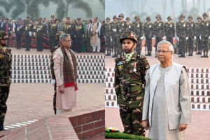 বিজয় দিবসে জাতীয় স্মৃতিসৌধে রাষ্ট্রপতি ও প্রধান উপদেষ্টার শ্রদ্ধা