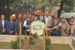শহীদ ওসমান হাদির সমাধিতে ঢাবি অ্যালামনাইয়ের শ্রদ্ধা