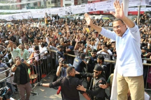 ঢাকা-১৭ থেকে ধানের শীষে ভোট চাইলেন তারেক রহমান